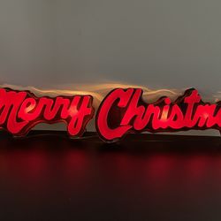 Vintage Merry Christmas Light Up Sign