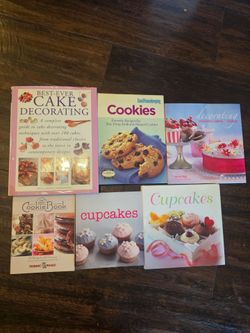 6 baking books $30