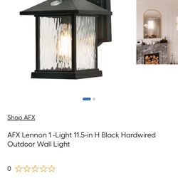 AFX Lennon 1 -Light 11.5-in H Black Hardwired Outdoor Wall Light