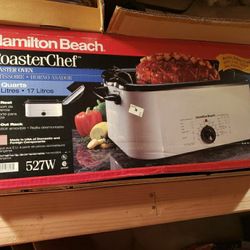 18 QT Hamilton Beach 527-2w Roaster Oven Cooker L/N Serves up to 50 people