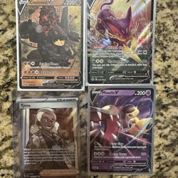Lot Of 4 Pokemon Cards Including mawile v 070, coalossal v 098, liepard v 104