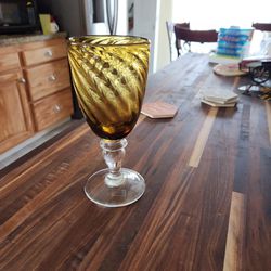 Swirl Vintage Amber Glasses
