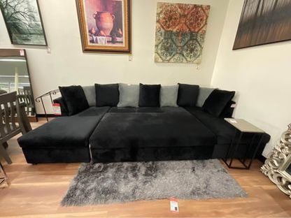 Super Comfy Movie Couch Sectional Sofa Black Gray 