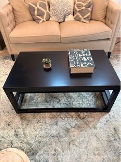 Dark wood coffee table