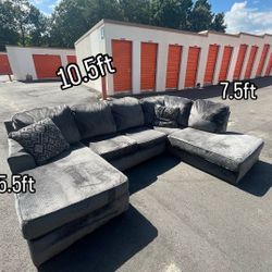 Large Gray Sectional Sofa  (Delivery Available) 