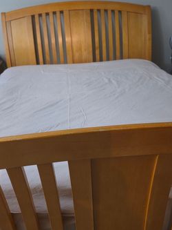 Queen Sleigh bed frame and mattress