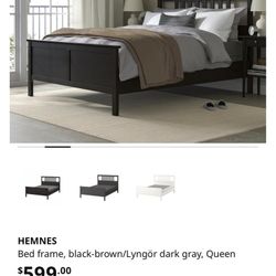 queen bed with mattress