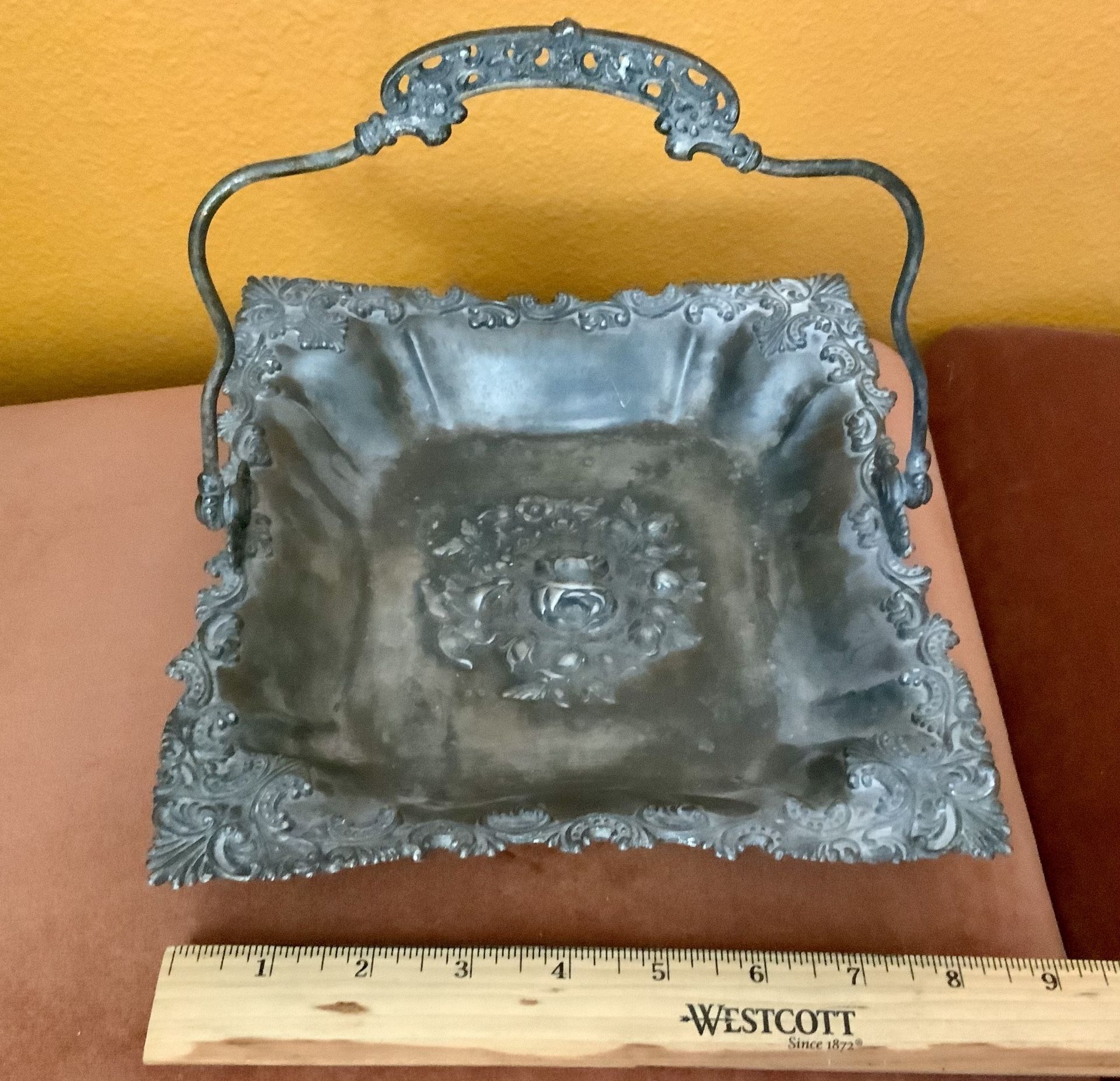 HALLOWEEN, ANTIQUE, GOTHIC STYLE DISH WITH HANDLE (SALE)