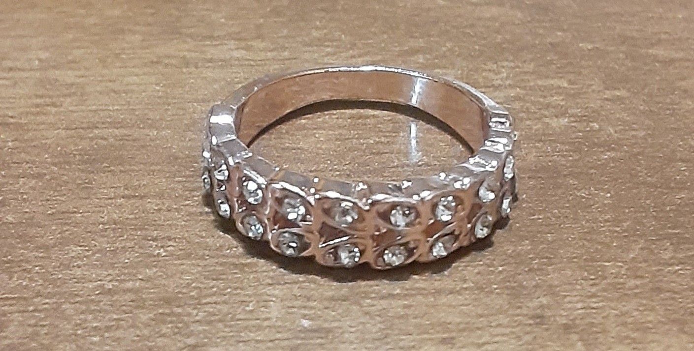 Stunning Rose Gold White CZ Engagement Band 