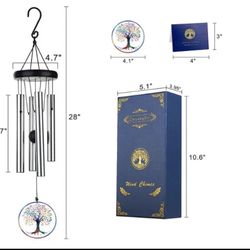 Sympathy Wind Chimes For Outside 28” Life Tree Memorial Wind Chimes 