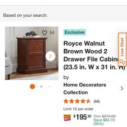 Dual Filing Cabinet,  New , $99