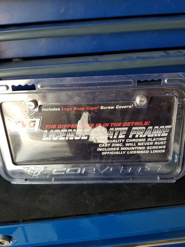 Corvette license plate fram
