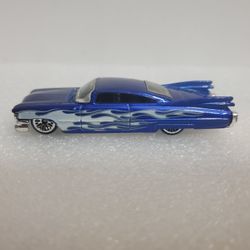 Hot Wheels Blue Cadillac Coupe  Flames Chrome - Finish 1:64 Scale Loose Diecast