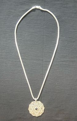 ‘Vision Crystal’ - Onyx Pendant with on a Sterling Silver 925 Box Chain (2mm)- Alex Grey | CoSM