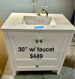 30in Bathroom Vanity with Top and Faucet