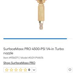 Pressure Washer Pro Turbo Nozzle