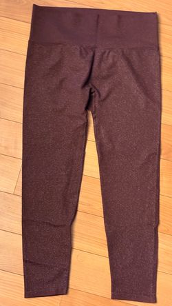 All In Motion Womens High Waisted Seamless Metallic Shimmer Leggings Plum XL