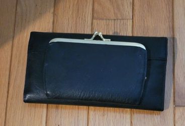 SALE Buxton Solid Black Leather Heiress Organizer Clutch Checkbook Wallet