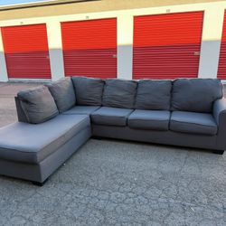 Grey 2 Piece L Shape Sectional Sofa