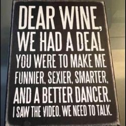 Funny Box Sign Dear Wine 