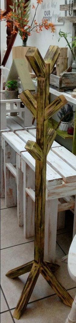 50"H X 17"W X 17"D 🌱(6 Hooks) Solid Wood Coat/Hat/Bag/Hanging Rack Tree Stand