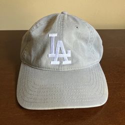 MLB Los Angeles LA Dodgers Grey Dad Hat Adjustable Buckle Strap Baseball Cap