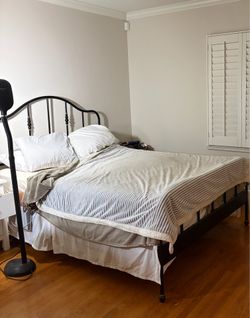 Queen bed frame and mattress
