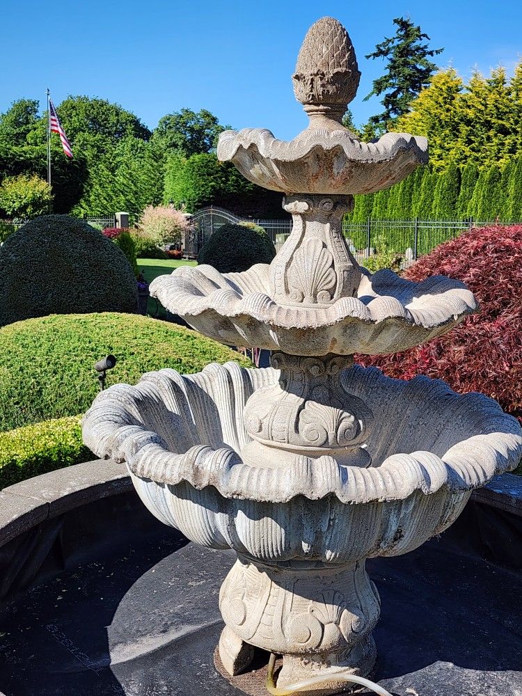6' Tall - Seven Piece Concrete Roman Fountain