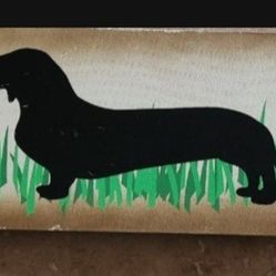 Lomg.wooden Dog Sign