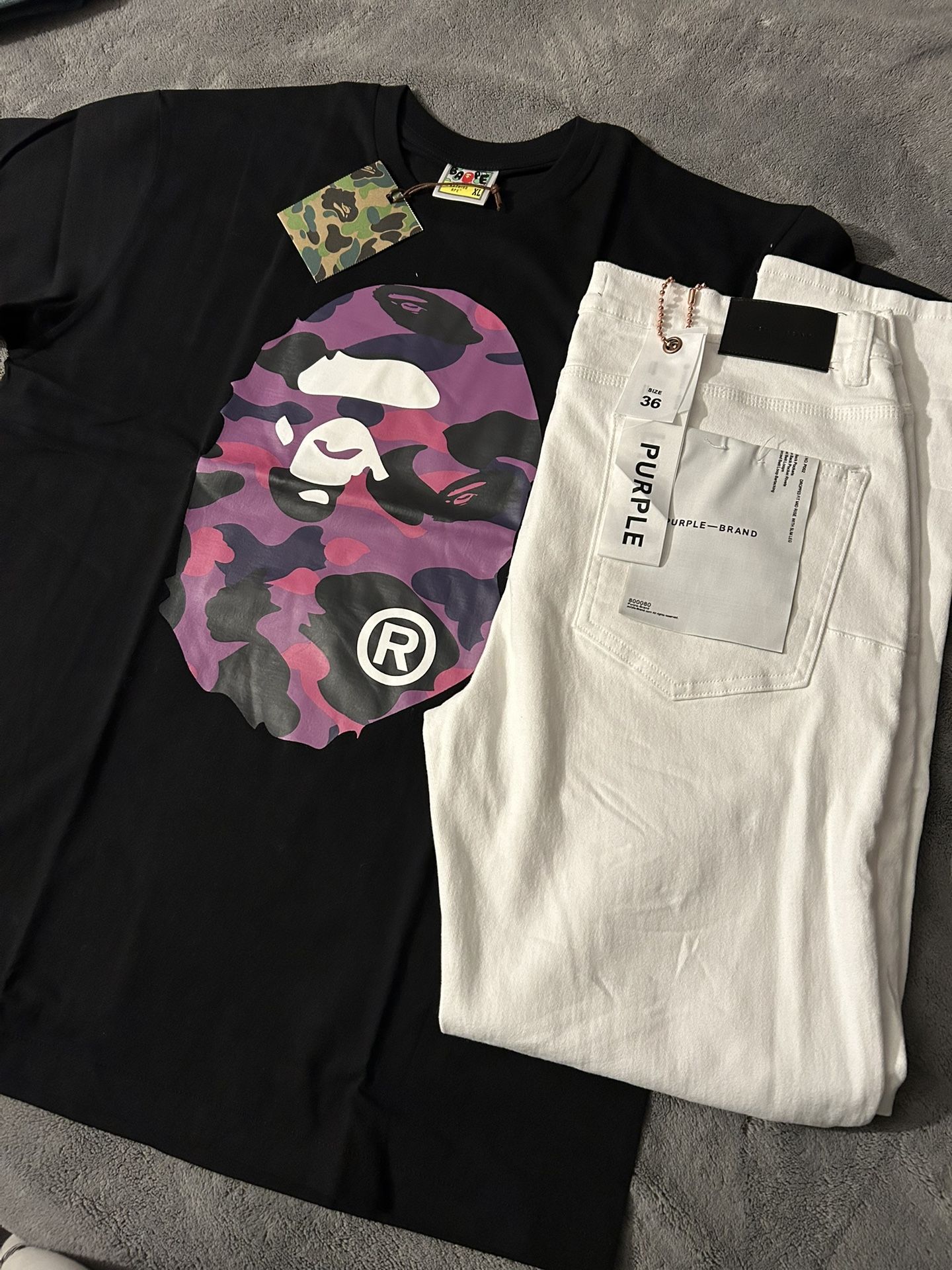 A Bathing Ape X Purple Jeans 