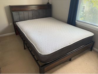 Queen bed frame and mattress