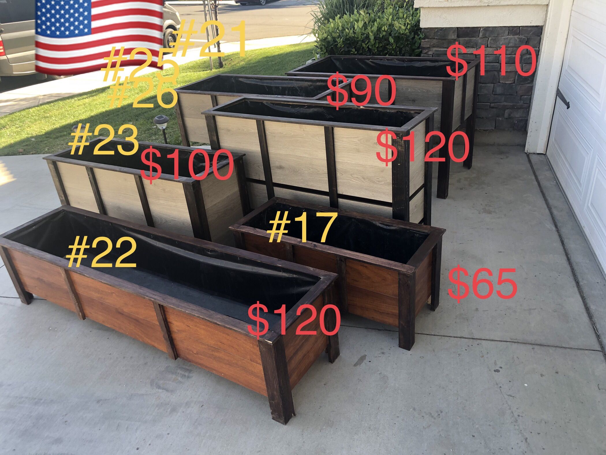 Wood Planter Box Garden Raised Herbs Pots