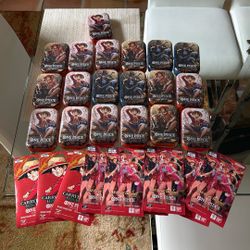 One Piece Op 13 Tins Singles And Heroines   Charizard Psa 10 Umbreon Rayquaza