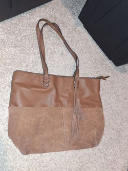 Leather & suede tote