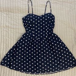 Polka dot mini dress with built in shorts