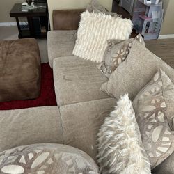 Sectional And swivel Couch Set W/ Ottoman