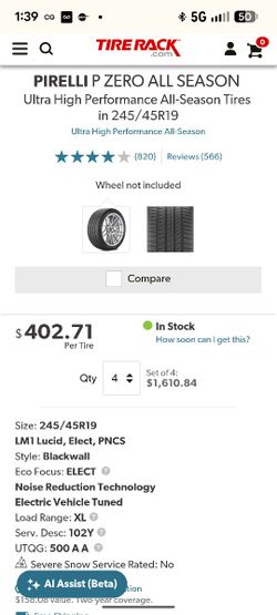 Model S - 245/45R19 Pirelli PZero All Season EV LM1 elect