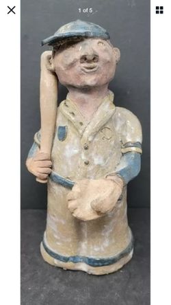 VINTAGE POTTER BASEBALL PLAYER FIGURINE