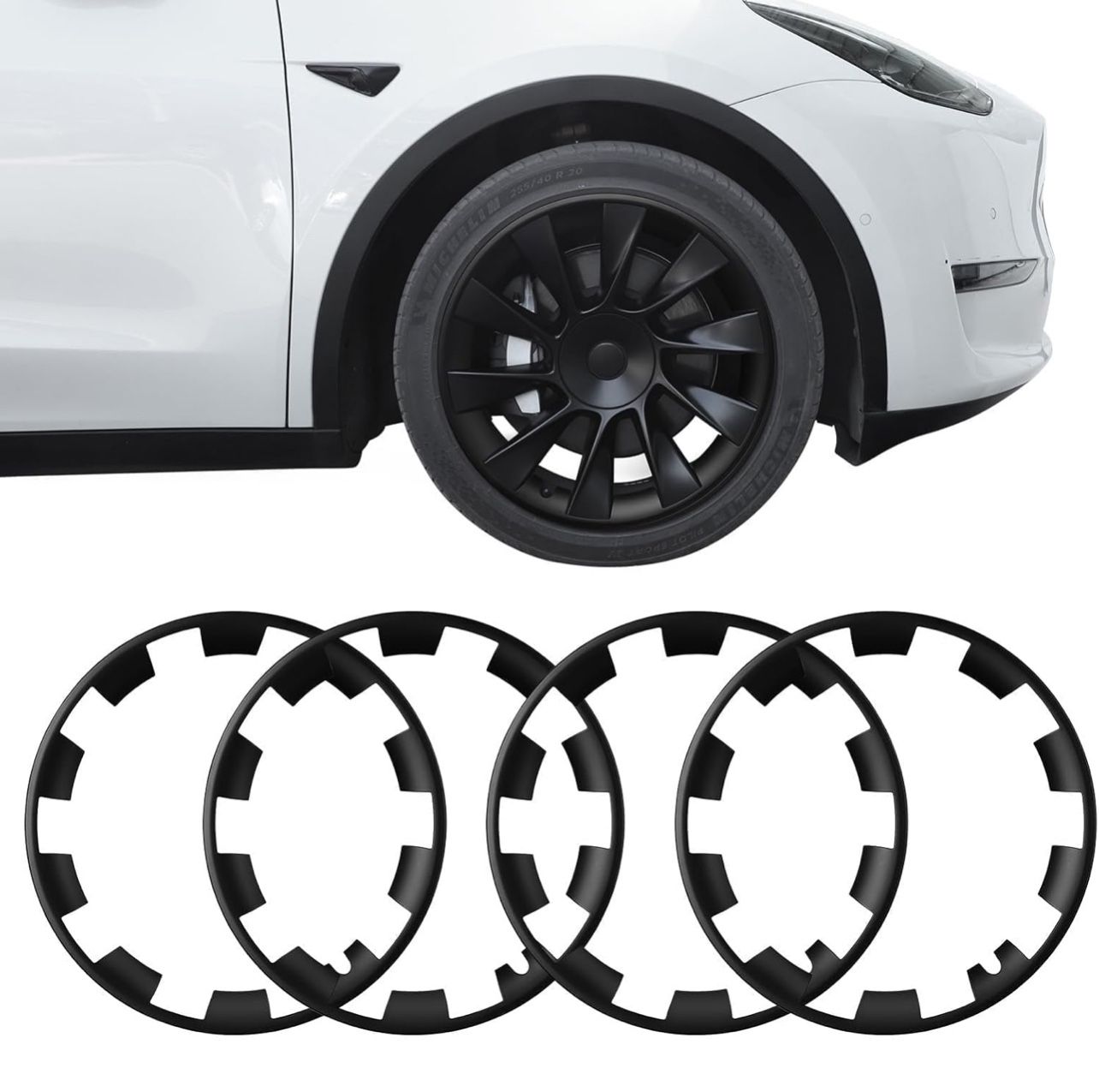 BASENOR Tesla Model Y 20 Inch Wheel Rim Protector ABS Rim Guard Rim Hubcap Cover Car Protection Tire Trim Rings for Model Y Exterior Accessories New