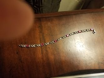 White gold and ruby bracelet