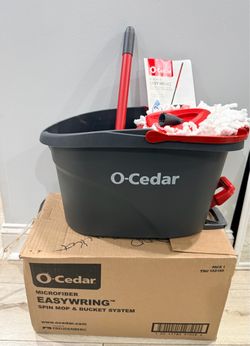 O-Cedar Microfiber EasyWring Spin Mop & Bucket System – Open Box