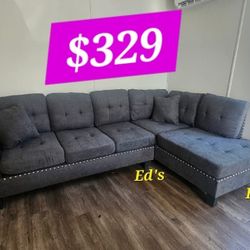 BRAND NEW 2PC SECTIONAL SOFA SET WITH ACCENT PILOWS INCLUDED $329