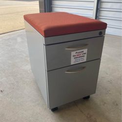 Grey w/ Orange Velcro Top Pedestal & Matching Credenza