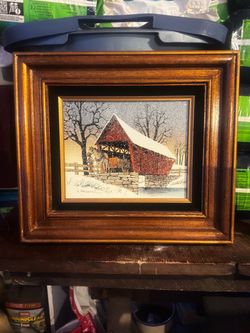 Hardgrove covered bridge painting signed