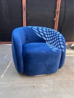 SALE! New Navy Blue Velvet Accent Swivel Chair