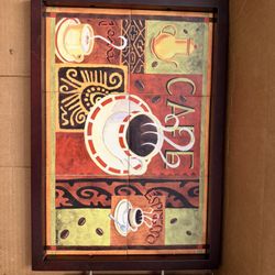 Wood And Tile Coffee Tray