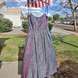 Metallic Formal Dress with Pockets