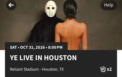 Ye Live in Houston Concert Tickets x2