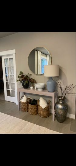 Modern Taupe High-Gloss Console Table – 51” – $75