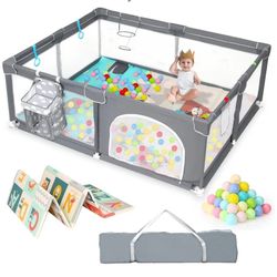 New In Box Xlarge 79x59x27 Baby Playpen Toddler Activity Center With Mat, Balls, Diperbag & More  KidsPlay Yard 